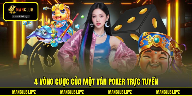 4 vòng cược của một ván Poker trực tuyến