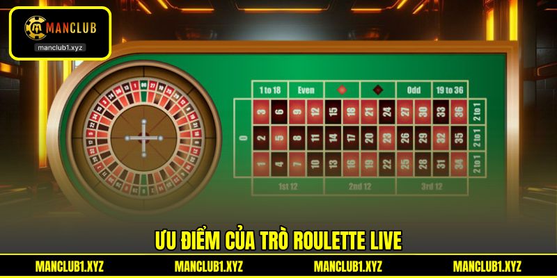 Ưu điểm của trò Roulette live
